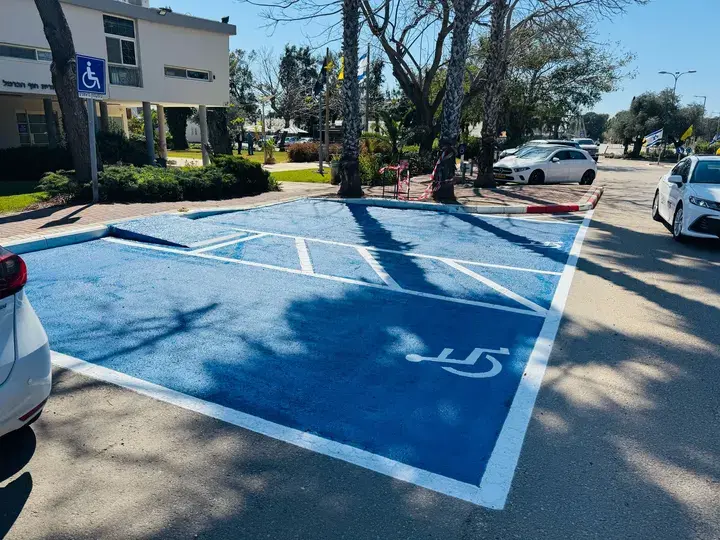 צביעת חניית נגישות במלוא השטח